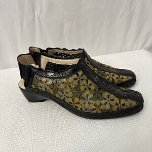 Pikolinos Romana Shoes Womens Size 6 Green Black Leather
